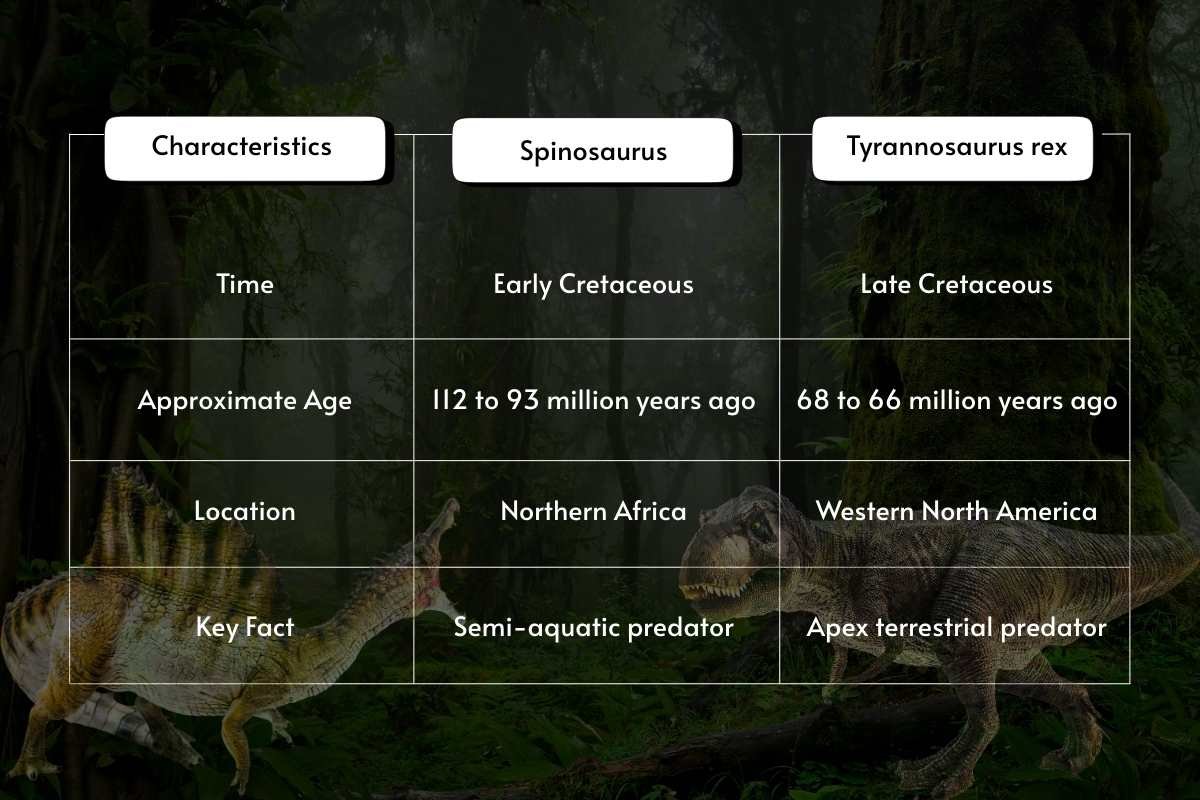 T-Rex vs Spinosaurus: The Real Prehistoric Showdown | The Lifesciences Magazine