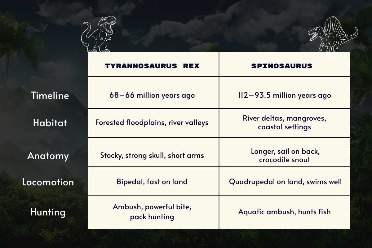 T-Rex vs Spinosaurus: The Real Prehistoric Showdown | The Lifesciences Magazine